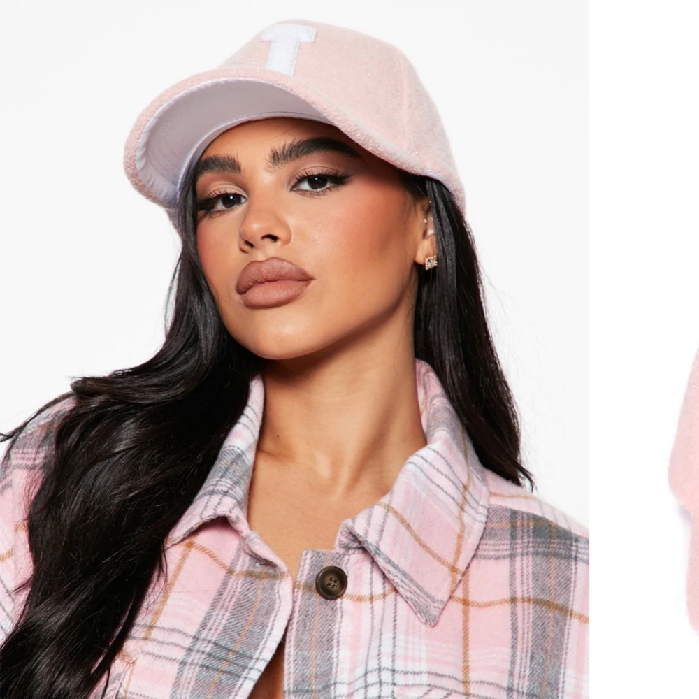 Baby pink J hat